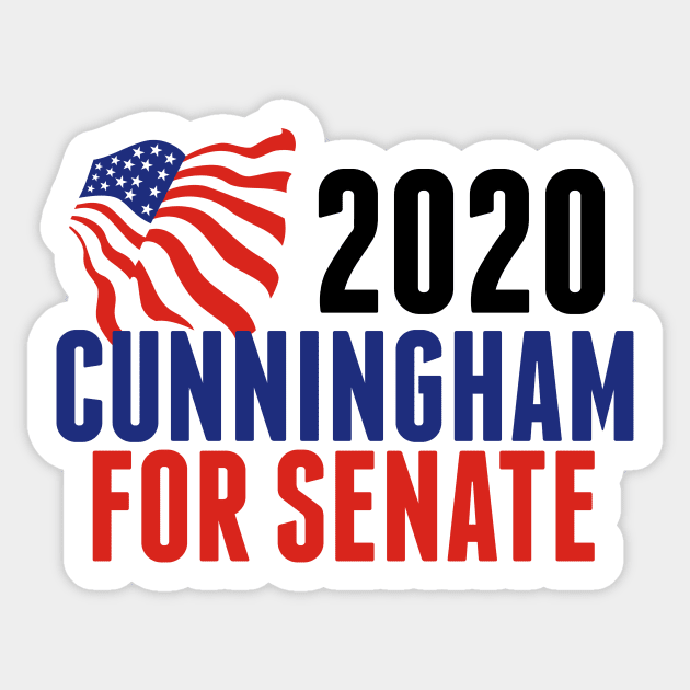 Cal Cunningham for Senate Sticker by epiclovedesigns